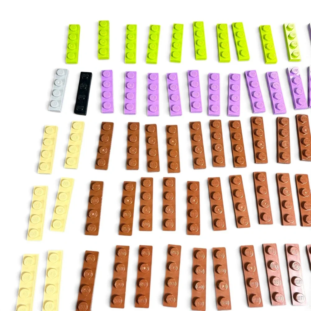 LEGO Bulk Plate Lot Mixed Sizes Colors Tan Brown Purple Green Building Pieces